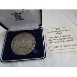 1992 Commemorative Silver Medal struck to celebrate the Millennium of the office of High Sheriff,