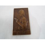 Blanche Moria - a cast bronze plaquette by B Moira entitled 'Etude' (study), obverse,