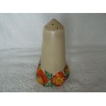 Clarice Cliff - a sugar sifter decorated in the 'My Garden' pattern # 660,