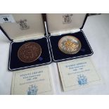 The Spanish Armada 400th Anniversary 1588-1988 - a Silver commemorative medal cast in .