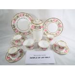 Approx 42 pieces good quality ceramic tableware by Royal Worcester decorated in the Royal Garden