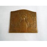 J Lecroat (Belgian) - a rectangular cast bronze plaquette,