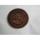 A toned bronze medal designed byClaire Davies commemorating the 350th Anniversay of the Birth of