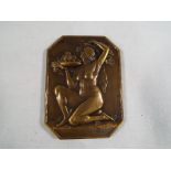 Pierre Charles Lenoir (French, 1879-1953) - a rare uniface octagonal bronze plaque, L'Automne by P.