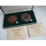 Two commemorative bronze medals, Christ Church Cathedral,