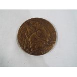 Victor Prouvé (French 1858-1943) - a cast bronze medal by Prouve scribed to obverse 'A ceux qui