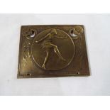 Henry Dropsy (1885-1968) - a rectangular cast copper panel in relief depicting a young female