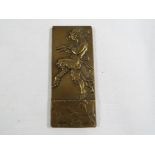 Henry Dropsy (1885-1968) - a uniface cast bronze rectangular panel 'Danse du Faune' depicting a