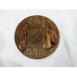 A cast bronze art medal 'Easter' with applied relief decoration, unsigned, 12.