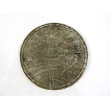 Map of the World - an early 19th century white metal dual-faced medal, ca 1820, unsigned,