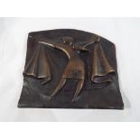 John Paddison - a cast bronze plaque entitled 'Monday Morning' ca 1997, 13.8 cm x 15.