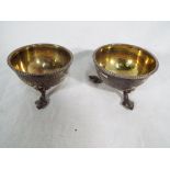 A pair of Victorian hallmarked silver salts, London assay 1864,