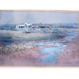 George Thompson (British 20th century) - an original pastel depicting a coastal scene, signed,