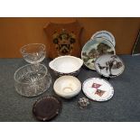 A good mixed lot to include two crystal punch bowls,