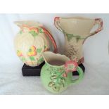 Two early 20th century water jugs, Beech by Brentleigh Ware, 21 cm and Shorter, 15cm,