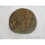 A cast bronze art medal, obverse with depiction of Konrad Lorenz 1903-1989,