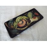 Moorcroft Pottery - a rectangular pen tray decorated in the 'Queen's Choice' pattern,