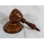 A good quality oak gavel presented to the Oldham Royal Infirmary by Dame Sarah Lees for the