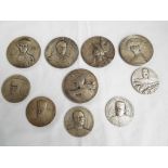 A small collection of early 20th century Belgian silver and white metal commemorative medals