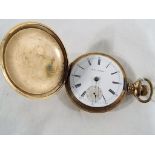 A gentleman's 14k yellow metal cased full hunter pocket watch, stamped within 'Napoleon' 14k,