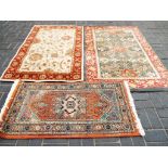Three good quality rugs measuring approx 68cm x 35cm,