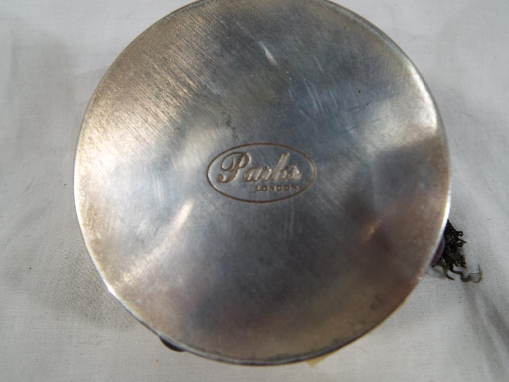 A white metal lidded stone-set trinket box, maker's mark Parks of London, approx 5.5 cm (h) x 7. - Image 3 of 3