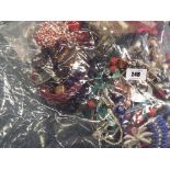 A sealed bag of unsorted costume jewellery