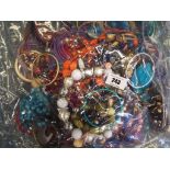 A sealed bag of unsorted costume jewellery