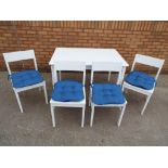 A good quality John Lewis dining table approx 76cm x 120cm x 80cm extending to 160cm and four