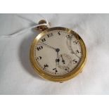 A gentleman's rolled gold cased pocket watch,