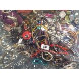 A sealed bag of unsorted costume jewellery