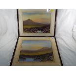 Two good quality water colours depicting countryside scenes, mounted and framed under glass,