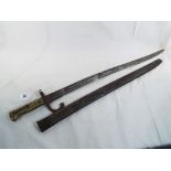 A French gras bayonet with sheath overall length 69 cm