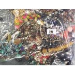 A sealed bag of unsorted costume jewellery