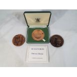 Art Medals - a small collection comprising a Millennium bronze medal designed by Felicity Powell