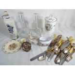 A good mixed lot to include two Dartington decanters,