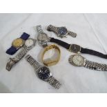 A collection of 8 gentleman's wrist watches to include, Tissot, Limit, Trafalgar, Seiko, Sekonda,