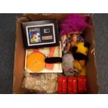 A good mixed lot to include a Fisher Price music box record player,
