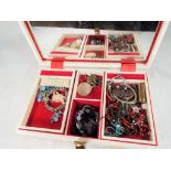 A jewellery box containing a selection of good quality fashion jewellery - Est £15 - £30