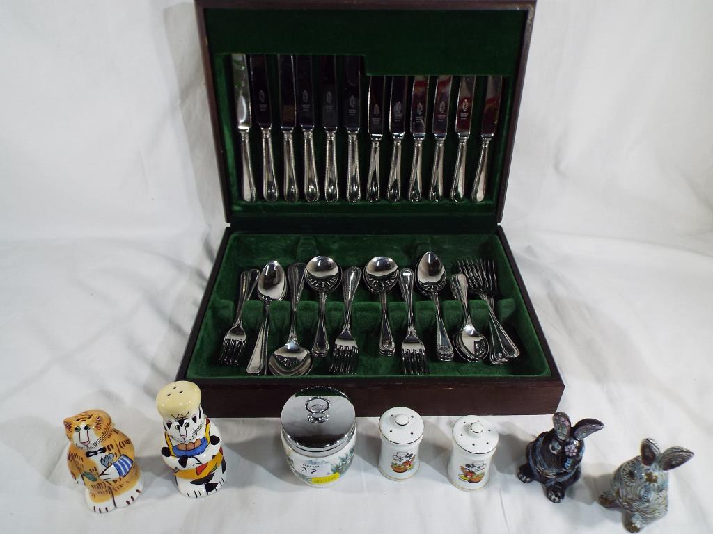 A good quality canteen of cutlery, a Royal Worcester egg coddler,