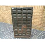 A good quality metal storage cabinet with 36 drawers 107 cm (h) x 61.5 cm x 29.
