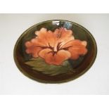 Moorcroft Pottery - Moorcroft Pottery - a small footed bowl decorated with coral hibiscus,