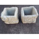 Stonework - two reconstituted stone planters