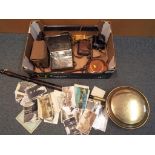 A good mixed lot to include a brass bed warmer,