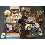 A good mixed lot of ceramic tableware, Capodimonte figurines,