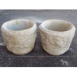 Stonework - two reconstituted stone planters