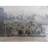 Boston May Sheep Fair - a black and white print after George Northouse, Wide Bargate,