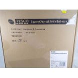 Unused retail stock - a summer Tesco's square charcoal kettle barbecue (requires building), boxed.