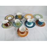 A Wedgwood Susie Cooper design teaset comprising six plates,