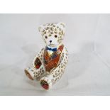 Royal Crown Derby - a Royal Crown Derby paperweight in the form of a teddy bear with gold button to
